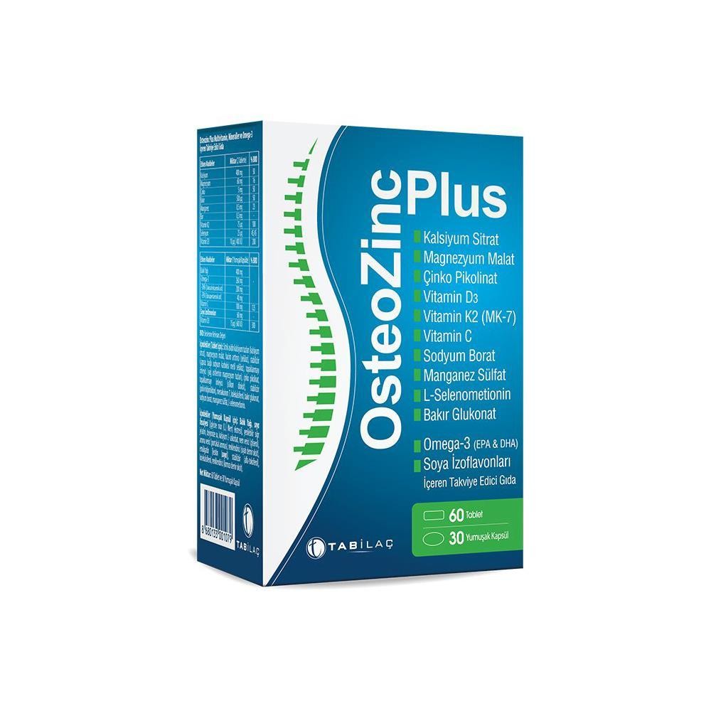 Tab İlaç OsteoZinc Plus 30 Yumuşak Kapsül + 60 Tablet