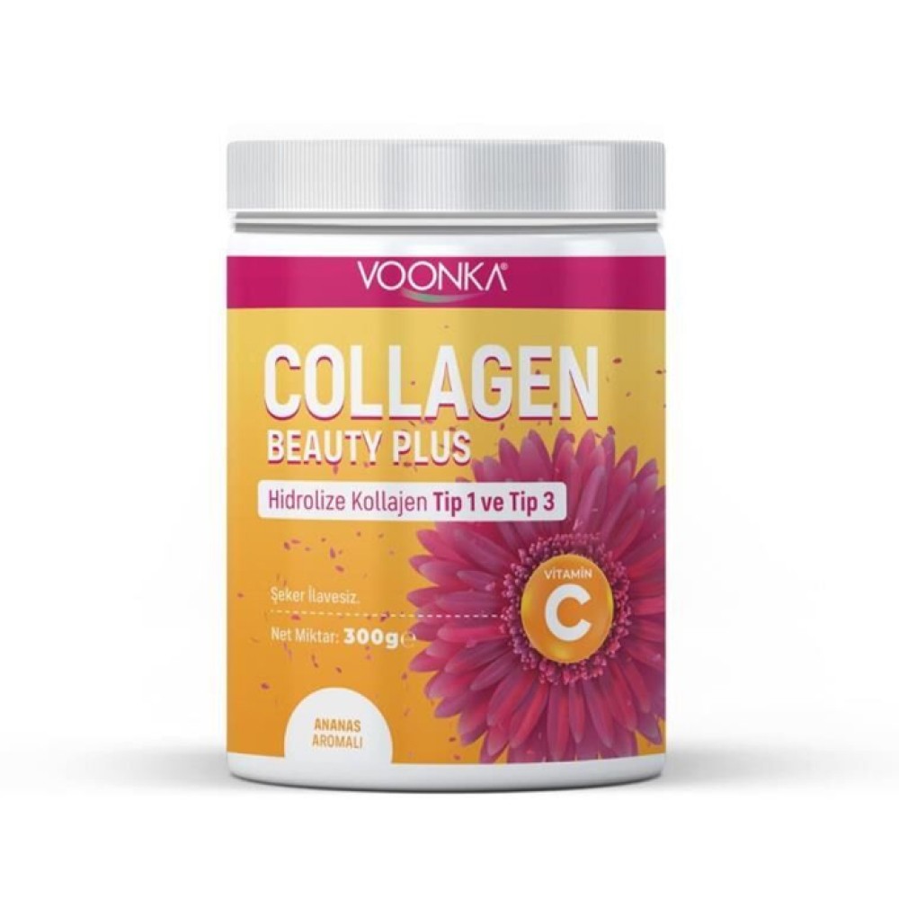 Voonka Beauty Collagen Plus Kollajen Tip 1 - Tip 3 Ananas Aromalı 300 g