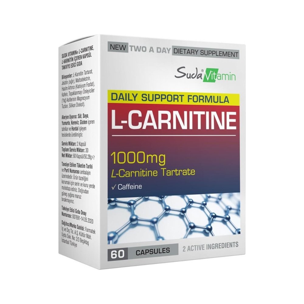 Suda Vitamin L-Carnitine 1000 mg 60 Bitkisel Kapsül