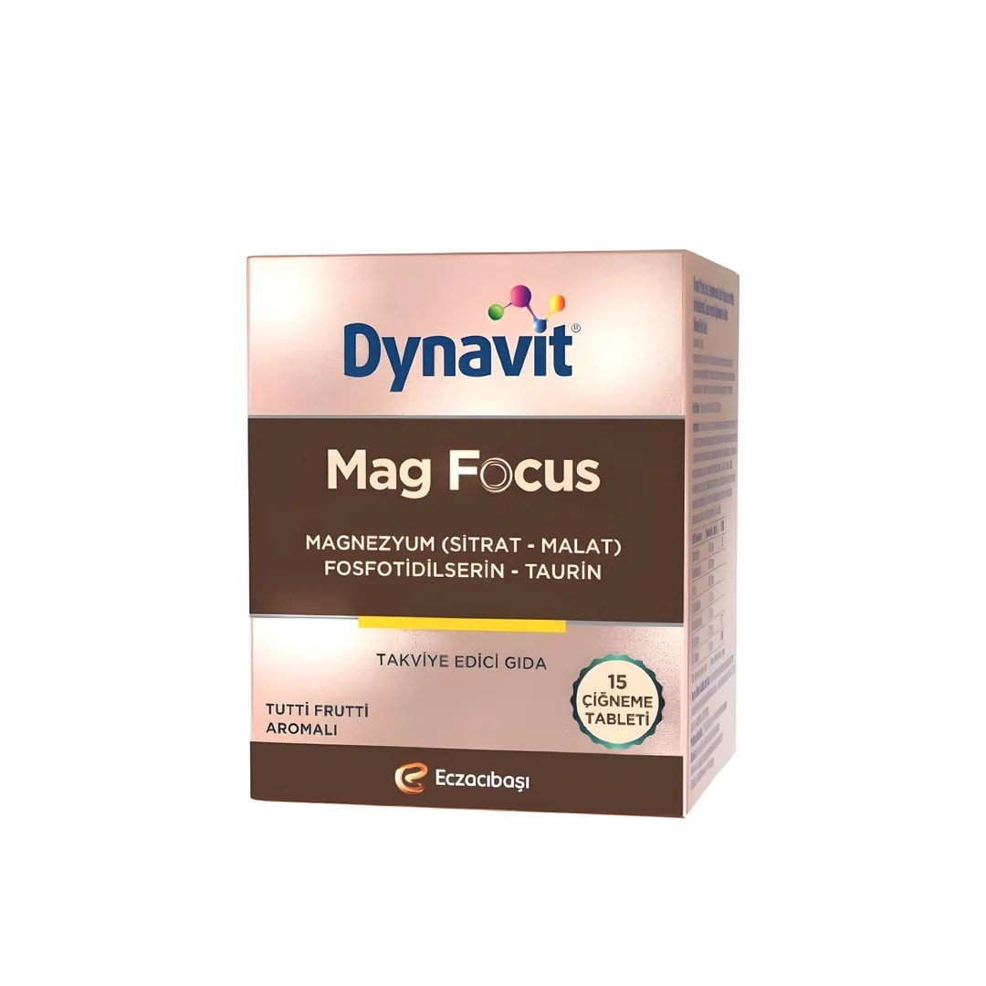 Dynavit Mag Focus Tutti Frutti Aromalı 15 Çiğneme Tableti