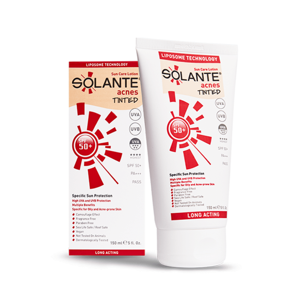 Solante Acnes-Tinted SPF 50+ Güneş Koruyucu Losyon 150 ml
