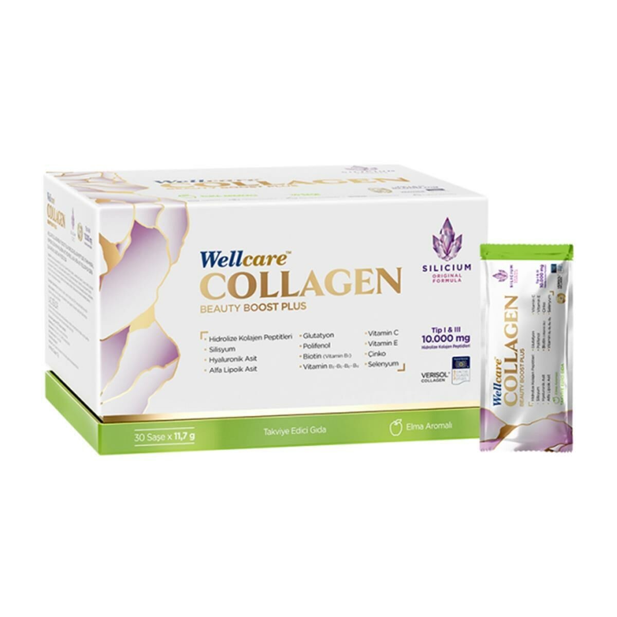 Wellcare Collagen Beauty Plus Elmalı 10000 mg 30 Saşe