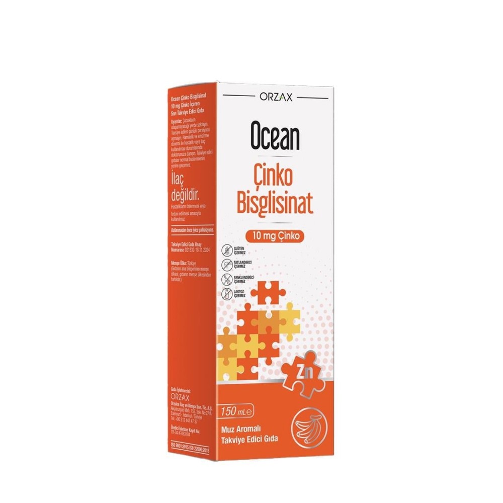 Orzax Ocean Çinko Bisglisinat Muz Aromalı 150 ml