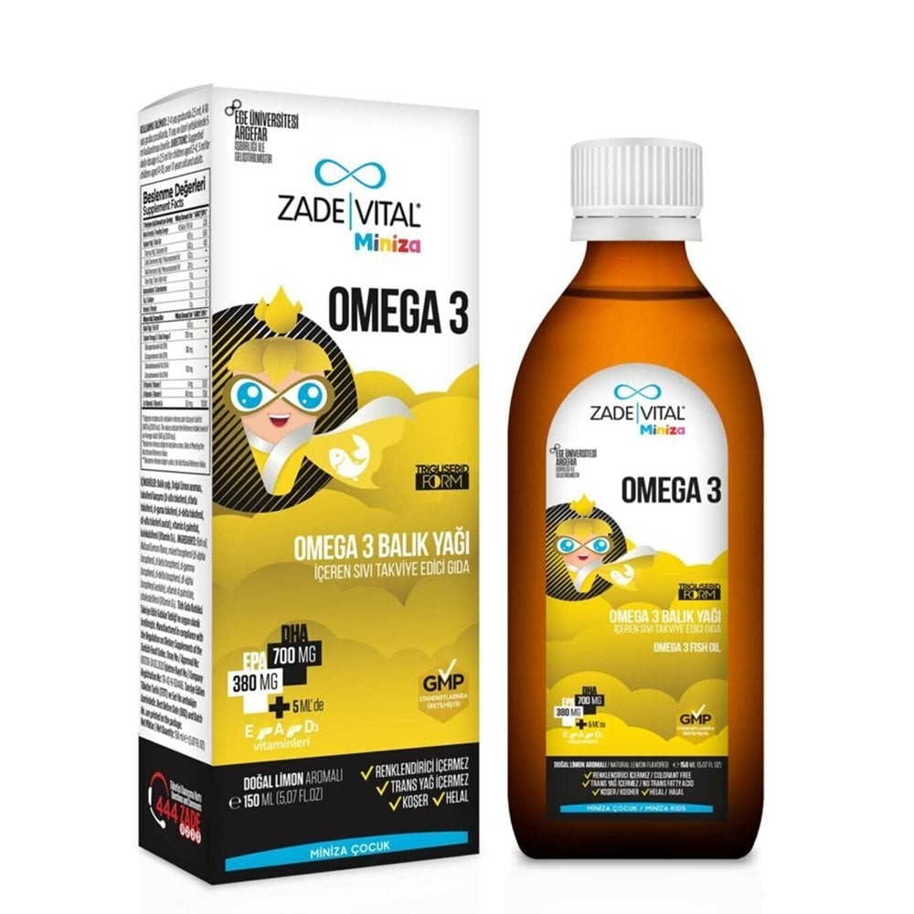 Zade Vital Miniza Omega 3 Balık Yağı Lımon Aromalı