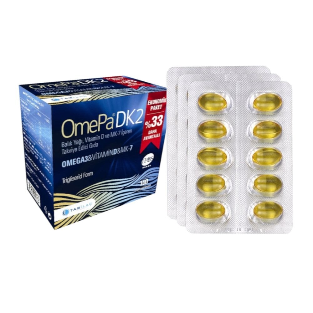 Omepa DK2 Omega 3 - Vitamin D - Menaq7 İçeren 100 Yumuşak Kapsül