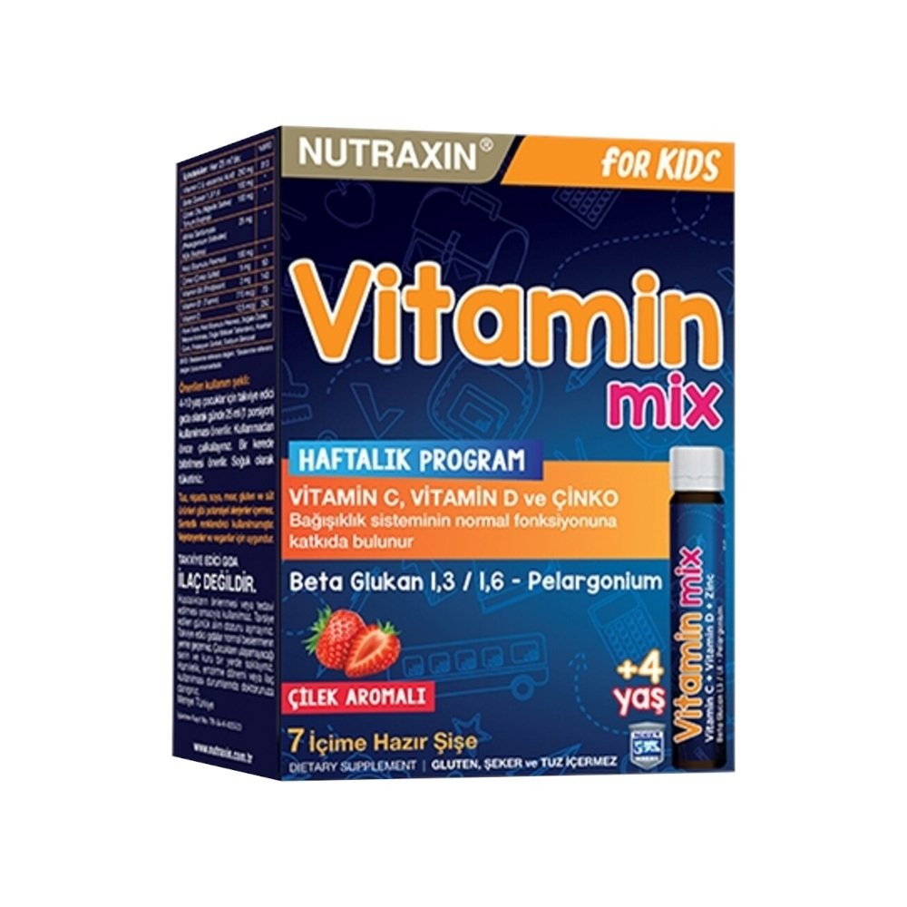 Nutraxin Vitamin for Kids Çocuklar İçin Vitamin 7 x 25 ml Likit