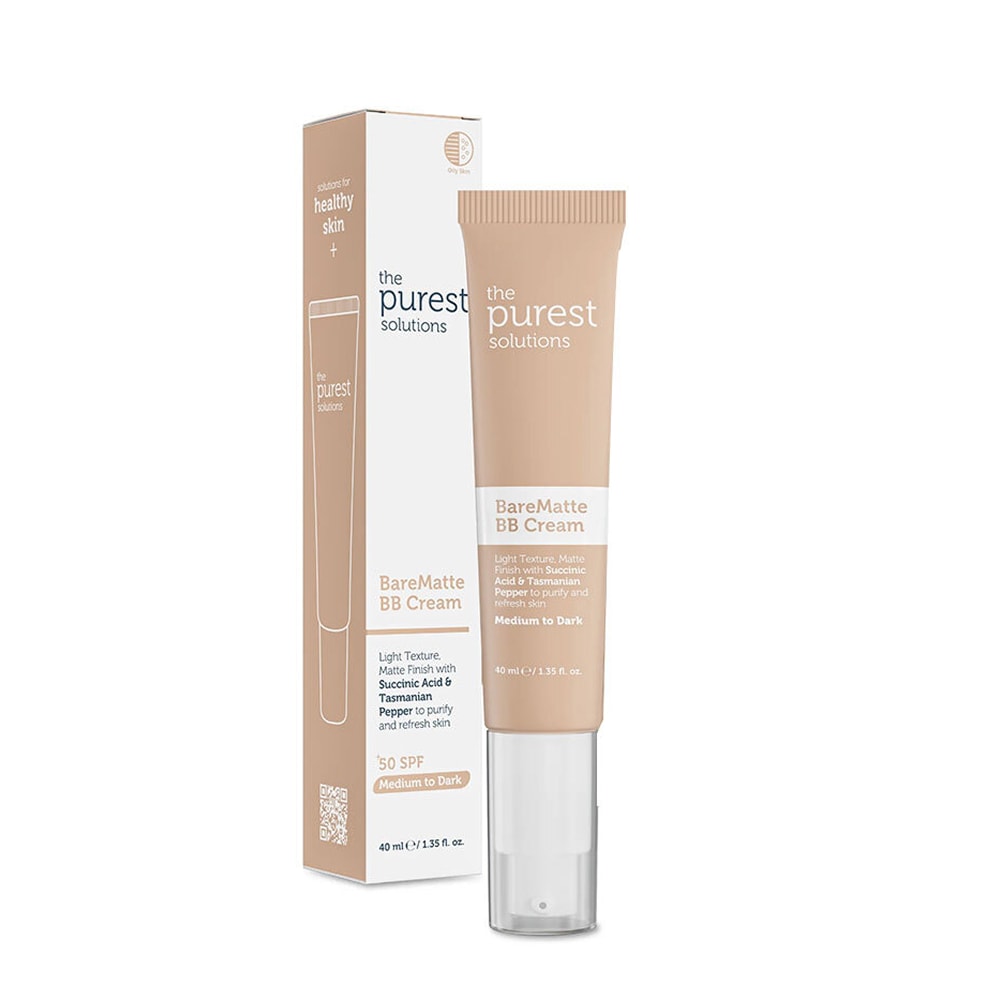 The Purest Solutions BareMatte BB Cream SPF50+ Yağlı ve Karma Ciltler İçin Matlaştırıcı 40 ml - Medium to Dark