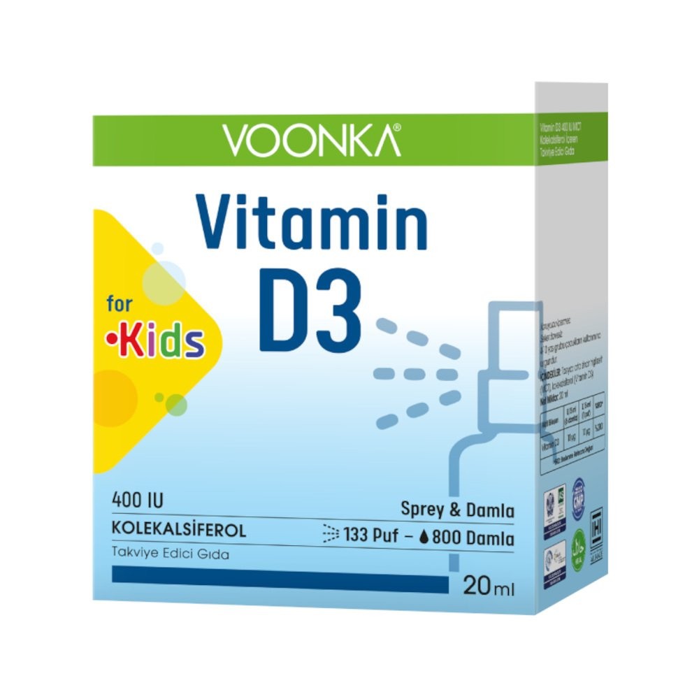 Voonka Vitamin D3 400 IU Kids Çocuklar İçin Sprey 20 ml