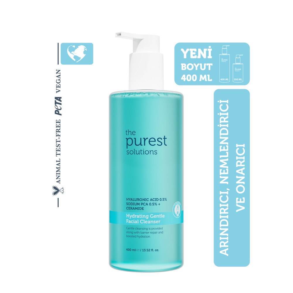 The Purest Solutions Kuru ve Karma Ciltler İçin Hyalüronik Asit Temizleme Jeli 400 ml