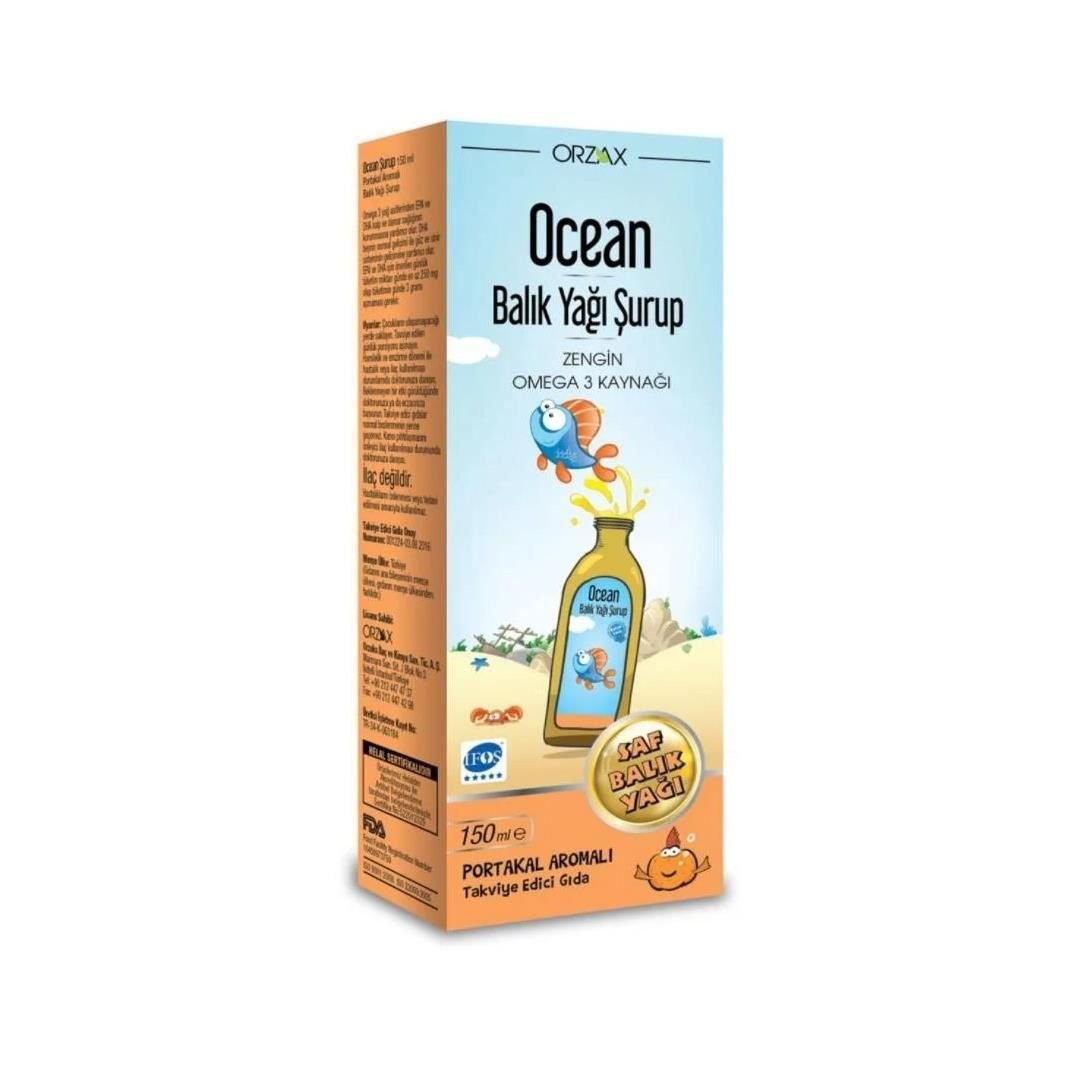 Orzax Ocean Omega 3 Portakal Aromalı Şurup 150 ml