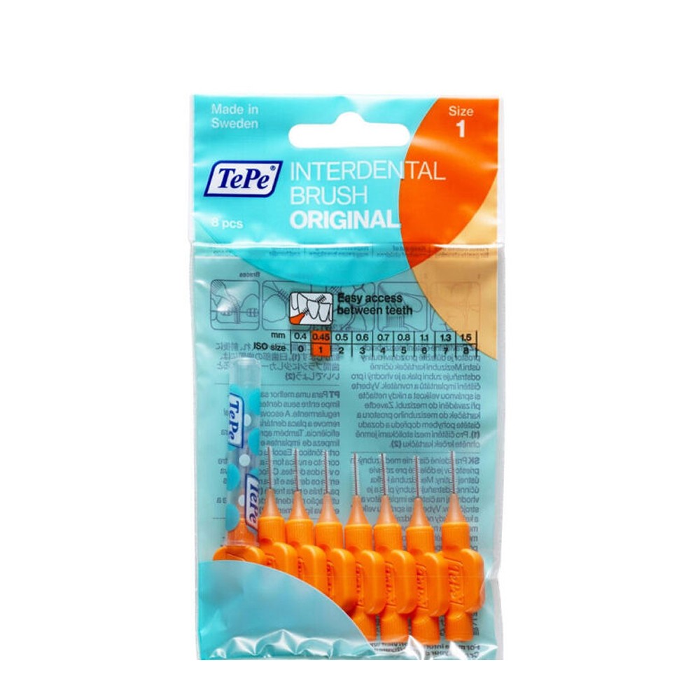 TePe Interdental Brush Blister Diş Arayüz Fırçası 0.45 mm 8'li - Turuncu