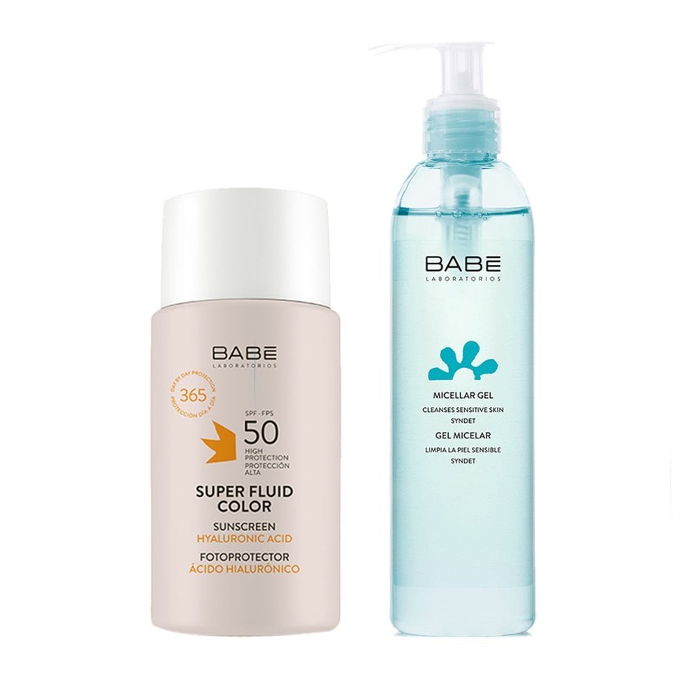 Babe Facial Sunscreen Super Fluid SPF 50 Color Güneş Kremi+ Micellar Jel 90 ml
