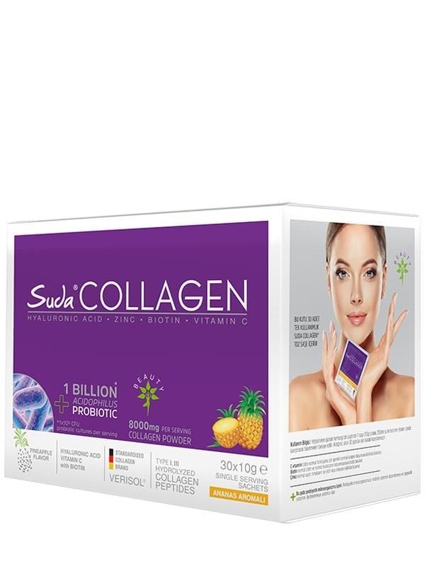 Suda Collagen + Probiyotik Ananas Aromalı 30 x 10 gr Toz Saşe