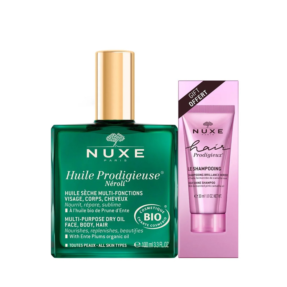 Nuxe Huile Prodigieuse Neroli Çok Amaçlı Kuru Yağ 100 ml + Nuxe Hair Prodigieux Şampuan 30 ml