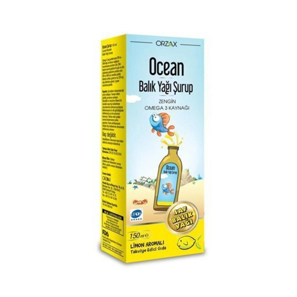 Orzax Ocean Omega3 Limon Aromalı Şurup 150 ml