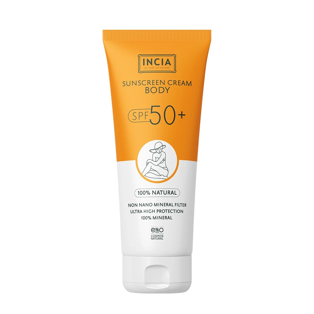 INCIA %100 Doğal Vücut İçin Mineral Filtreli SPF50 Güneş Kremi 150 ml