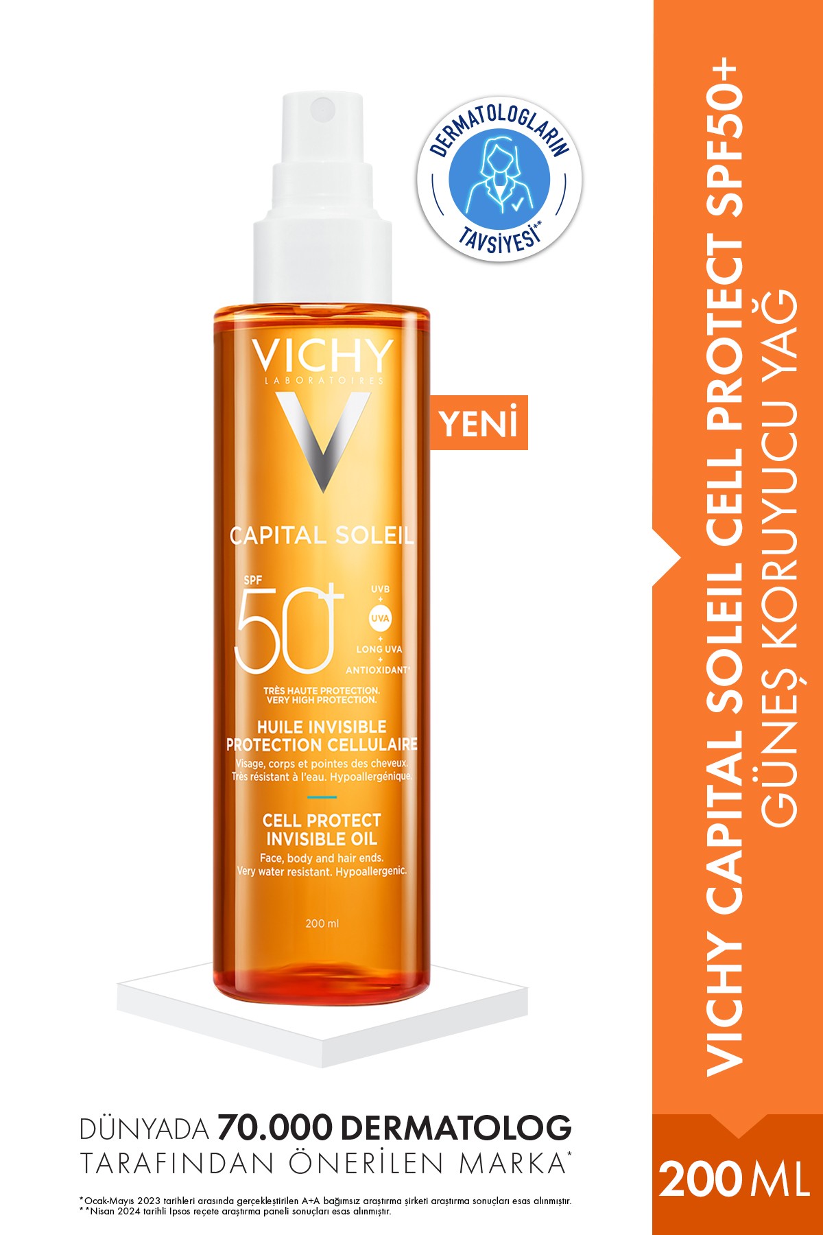 Vichy Capital Soleil Cell Protect Oil Spf 50+ Güneş Koruyucu Yağ 200 ml