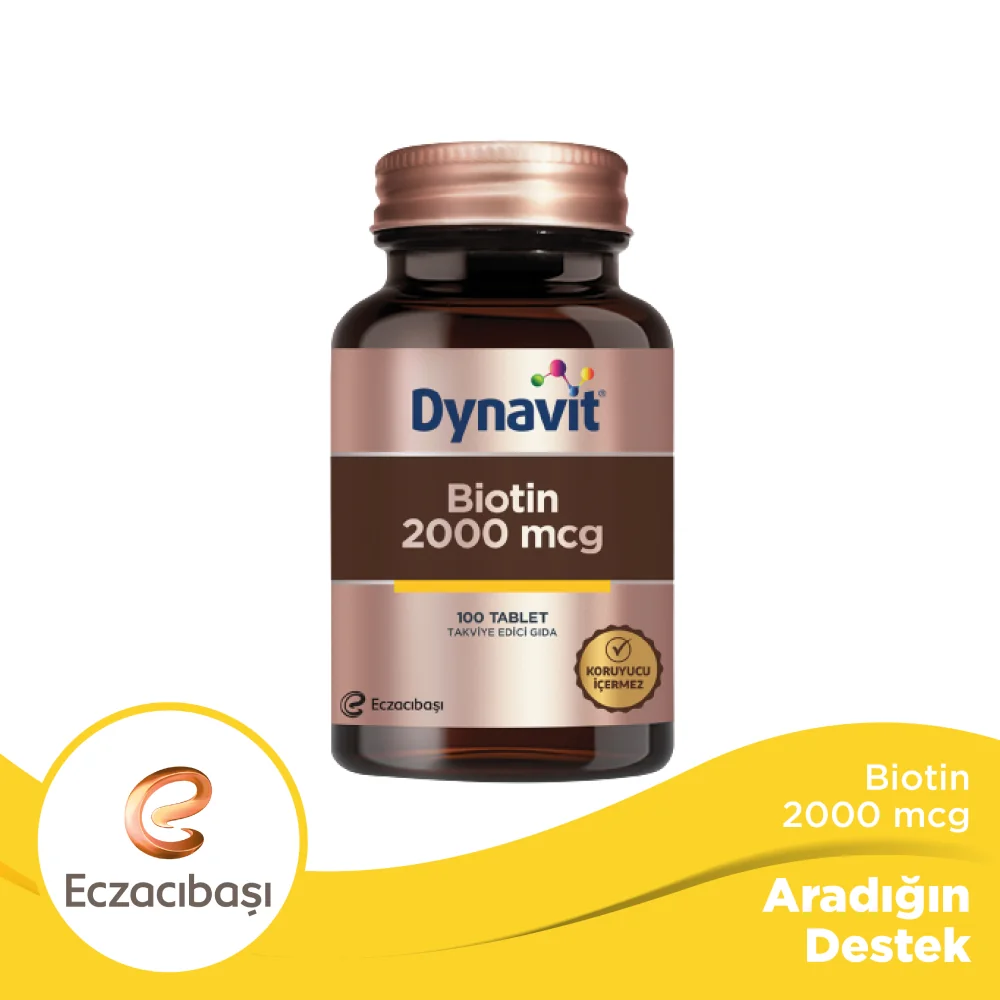 Dynavit Biotin 2000 mcg 100 Tablet 8699586013577 Kozvit