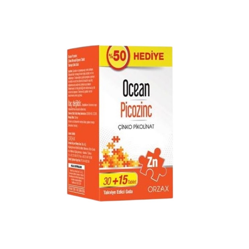 Orzax Ocean Picozinc Takviye Edici Gıda 30 + 15 Tablet