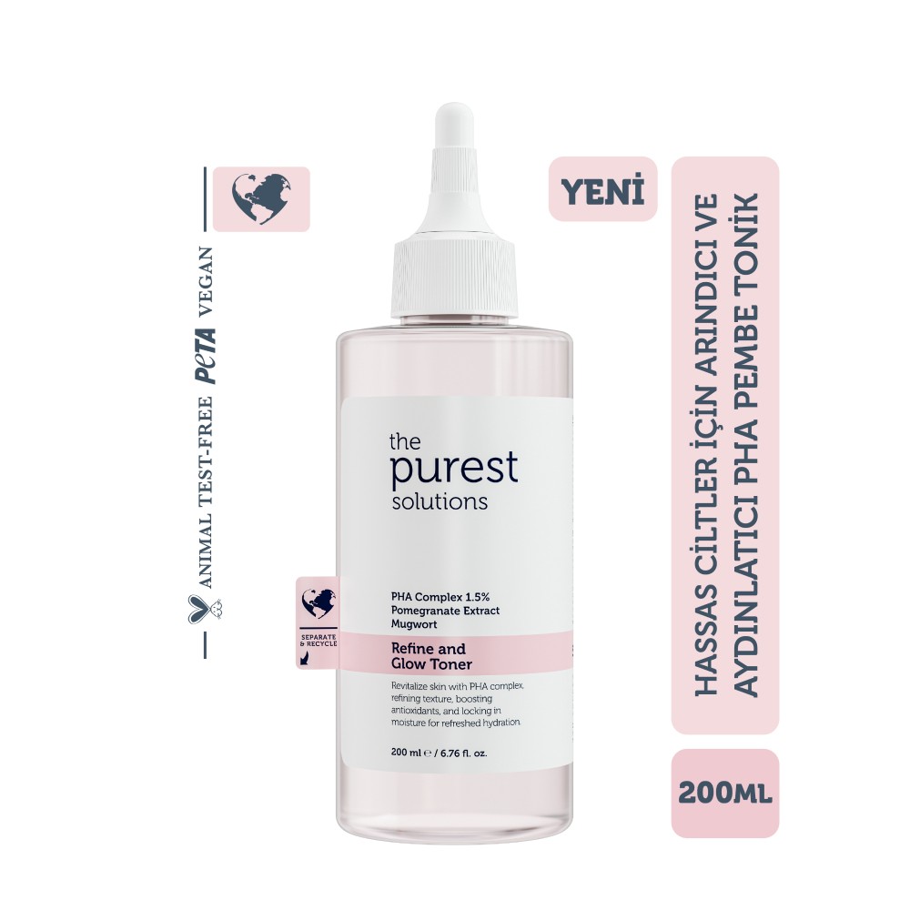 The Purest Solutions Hassas Ciltler İçin Arındırıcı ve Aydınlatıcı PHA Pembe Tonik 200 ml