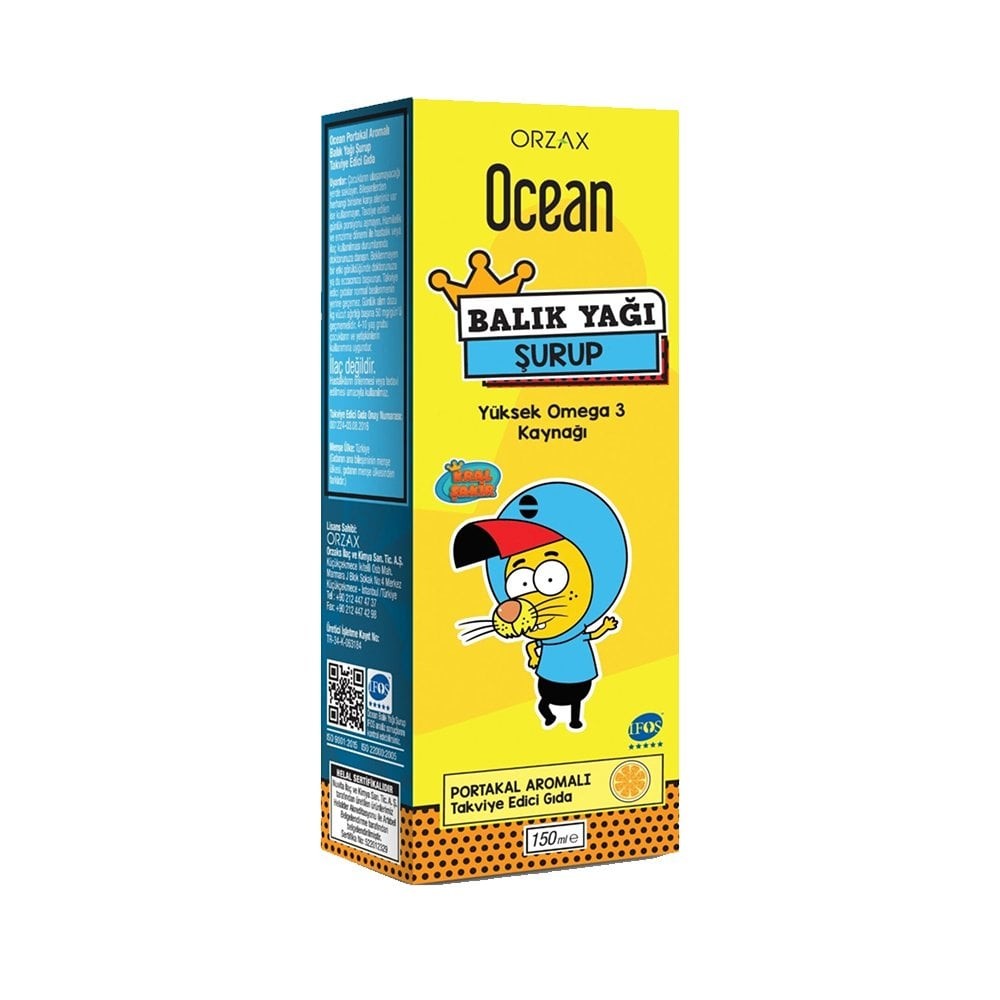 Ocean Omega 3 Kral Şakir Portakal Aromalı Balık Yağı