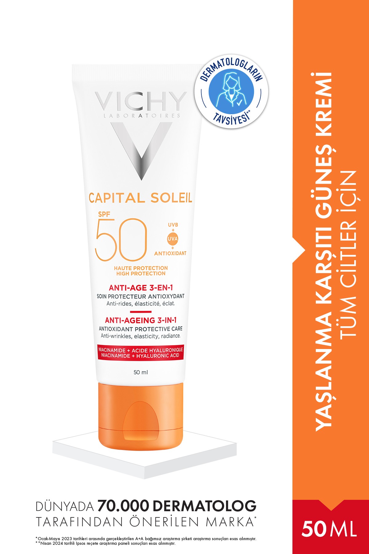 Vichy Capital Soleil SPF50 Anti-Age Güneş Kremi 50 ml