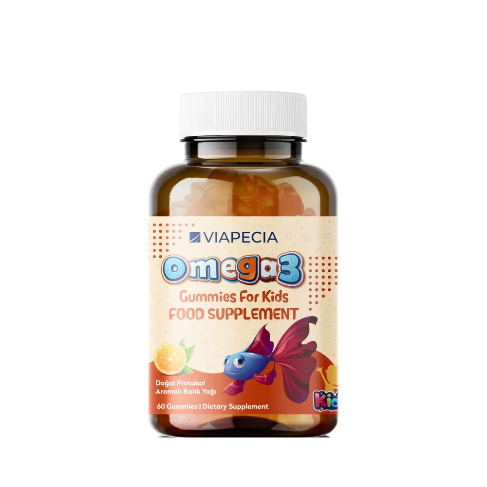 Viapecia Omega 3 For Kids Portakal Aromalı Balık Yağı 60 Gummys