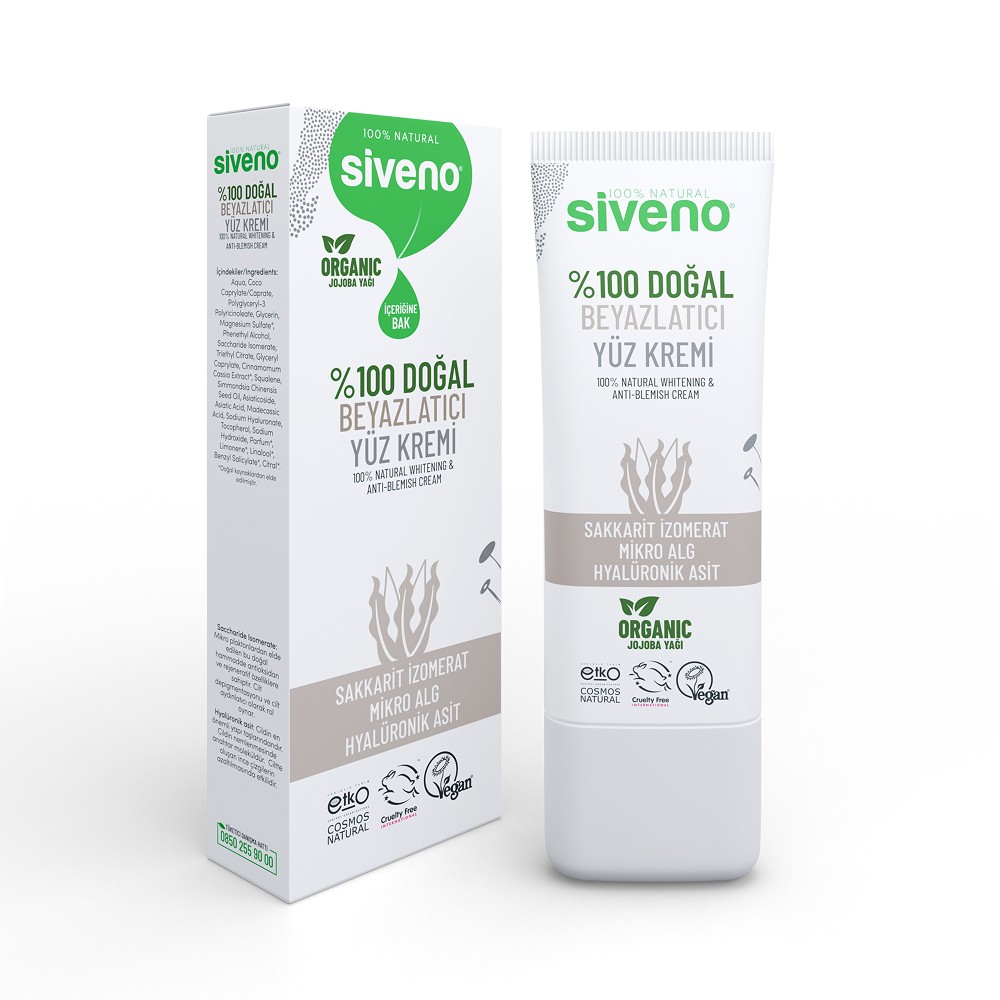 Siveno %100 Doğal Beyazlatıcı Yüz Kremi 30 ml