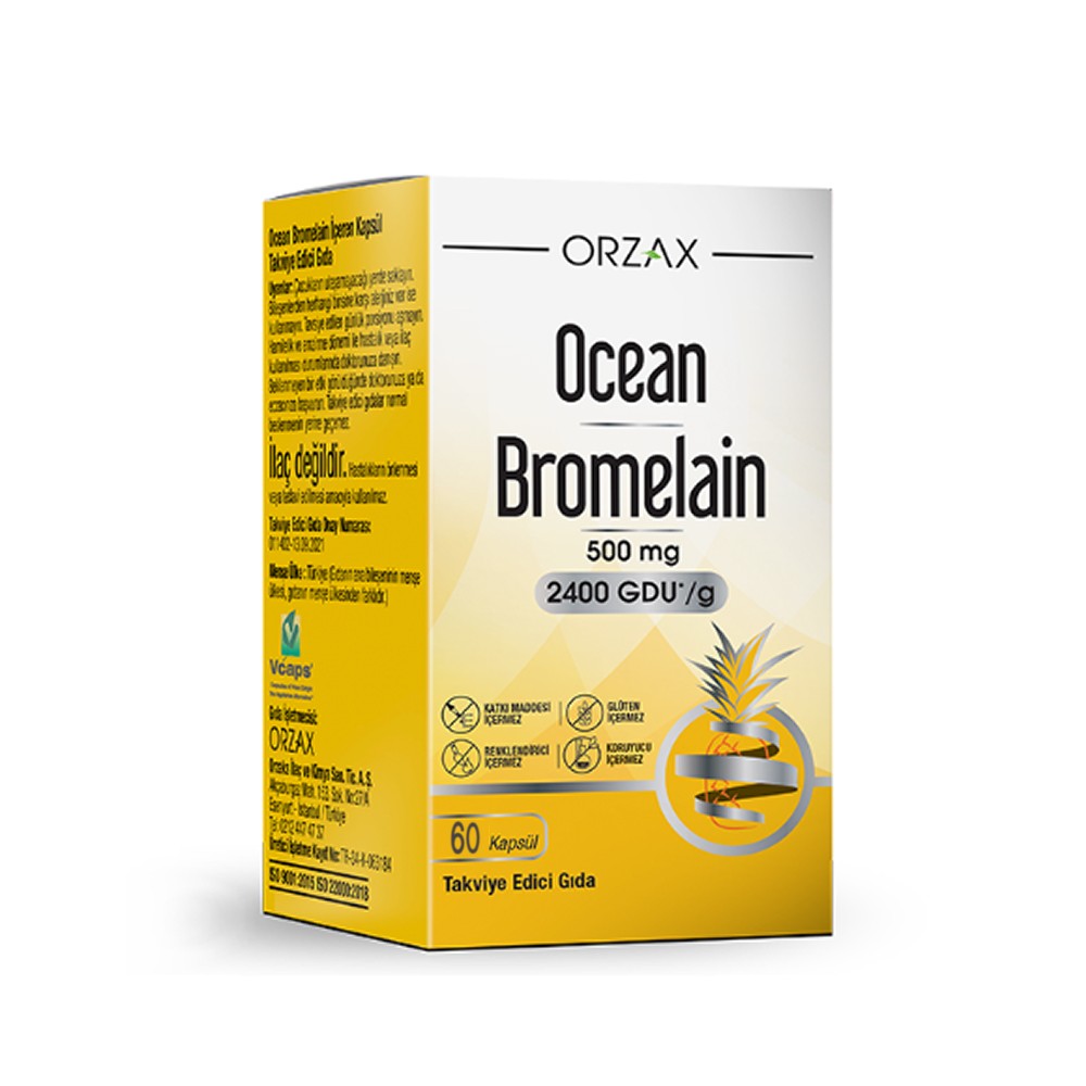 Orzax Ocean Bromelain 500 mg 60 Kapsül