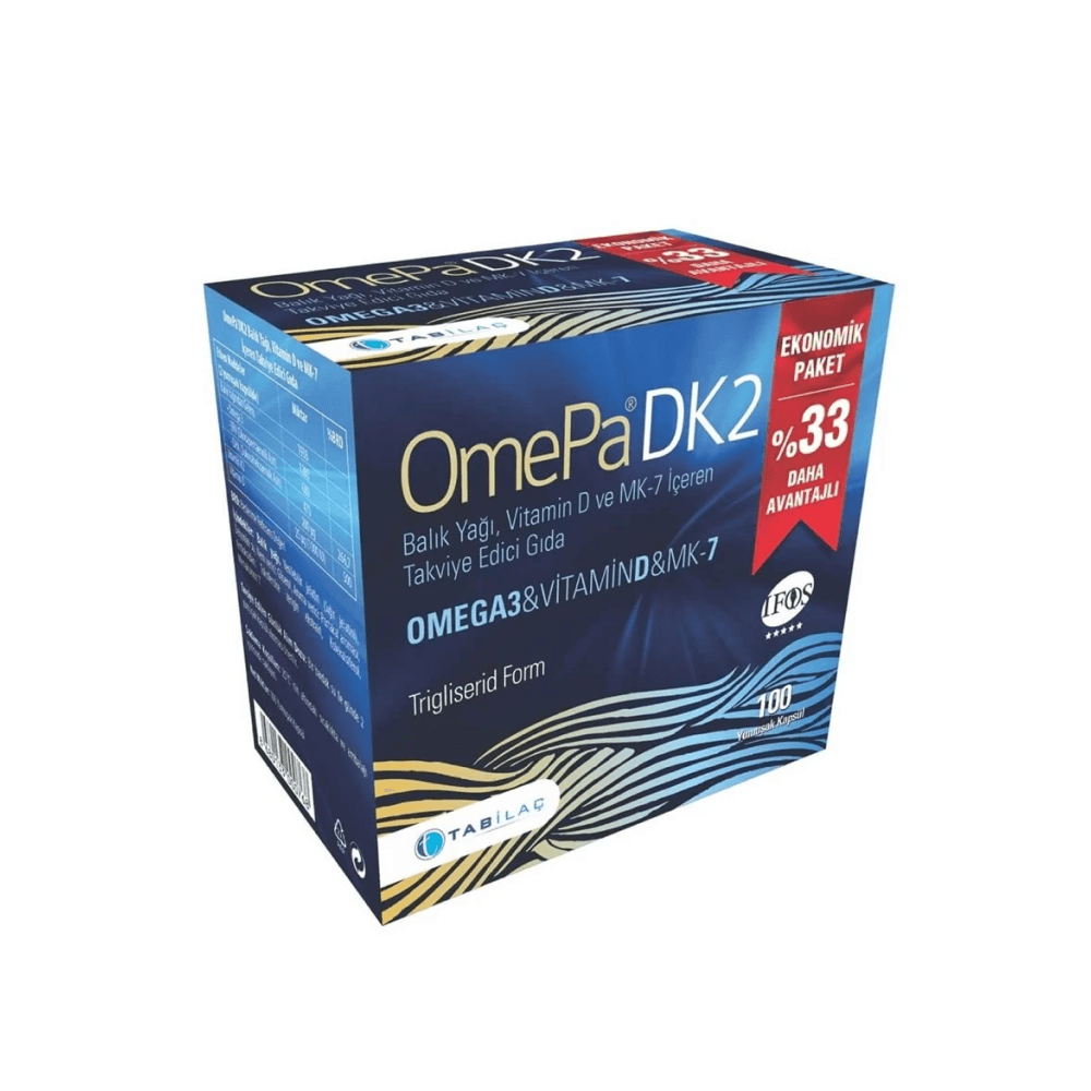 Omepa DK2 Omega 3 - Vitamin D - Menaq7 İçeren 100 Yumuşak Kapsül