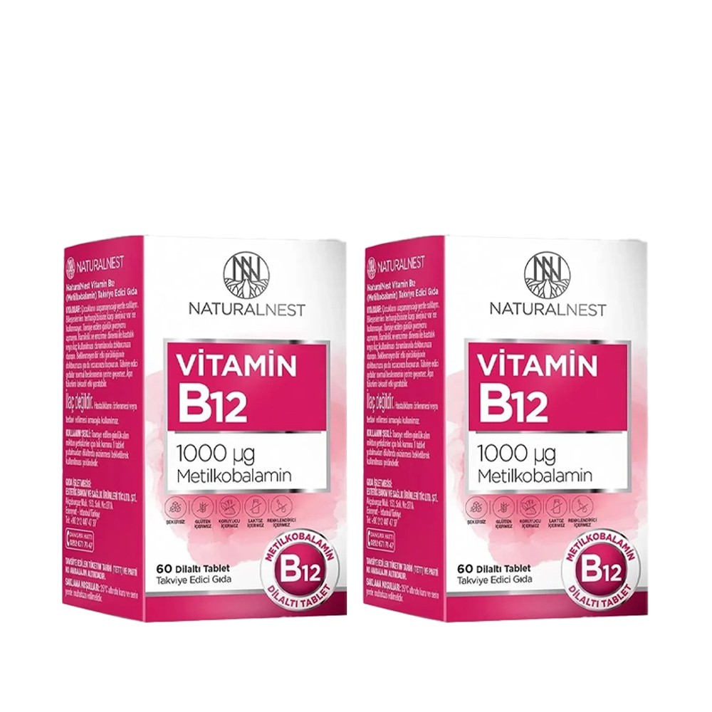 Naturalnest Vitamin B12 60 Dilaltı Tablet İkili Avantaj Paket