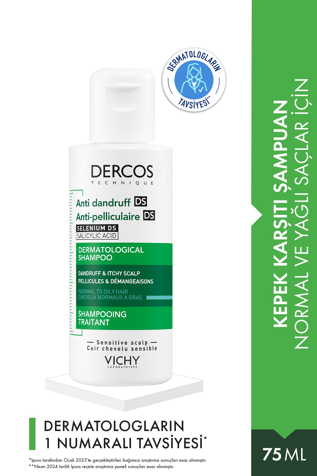 Vichy Dercos Yağlı Saçlar İçin Kepek Karşıtı Şampuan 75 ml