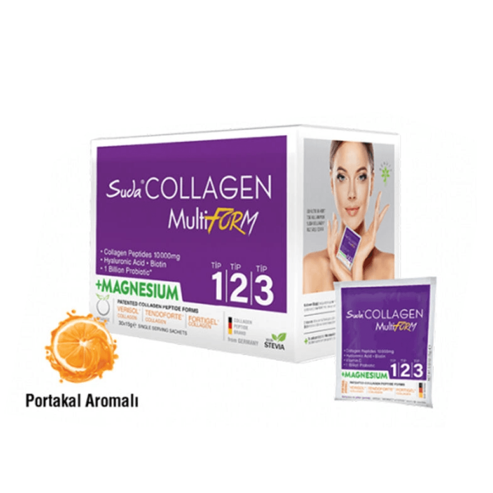 Suda Collagen Multiform + Magnesium Portakal Aromalı 30 x 15 gr Saşe
