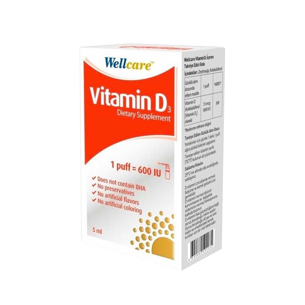 Wellcare Vitamin D3-600 IU Sprey 5 ml