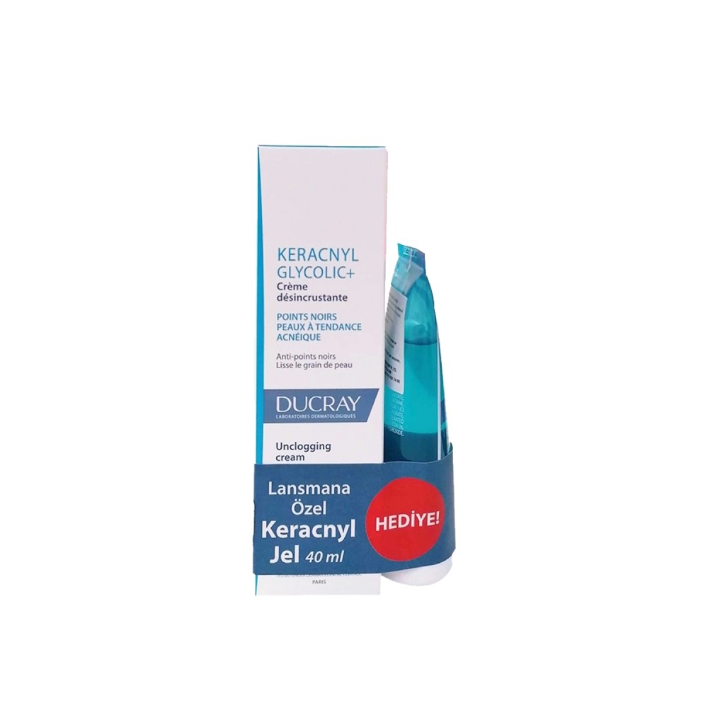 Ducray Keracnyl Glycolic+ Cream 30 ml + Keracnyl Jel 40 ml Hediye