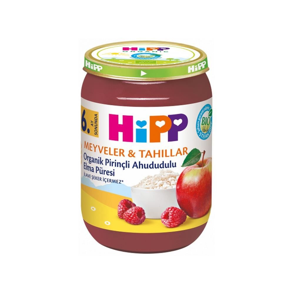 Hipp Organik Pirinçli Ahududulu Elma Püresi 190 gr