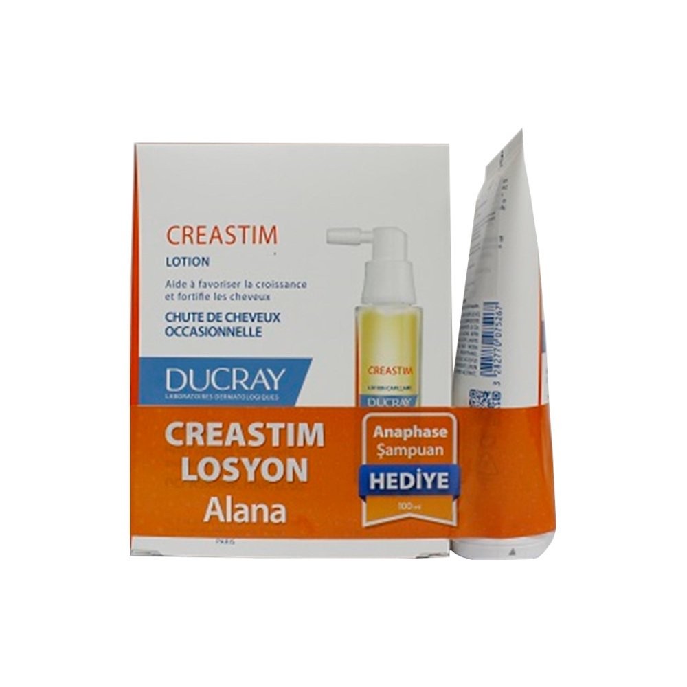 Ducray Creastim Lotion Saç Dökülmesine Karşı Etkili Losyon 2 x 30 ml + Anaphase + Şampuan 100 ml
