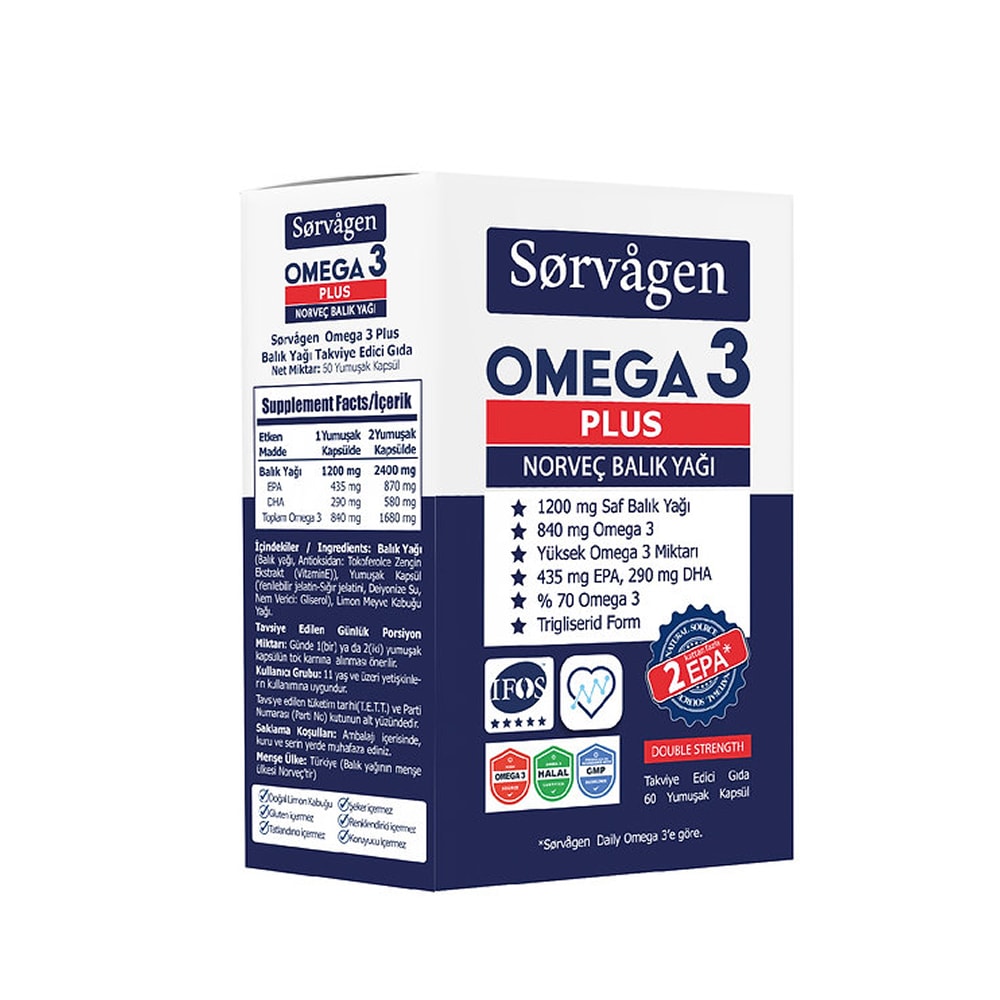 Sorvagen Omega 3 Plus Norveç Balık Yağı 60 Yumuşak Kapsül