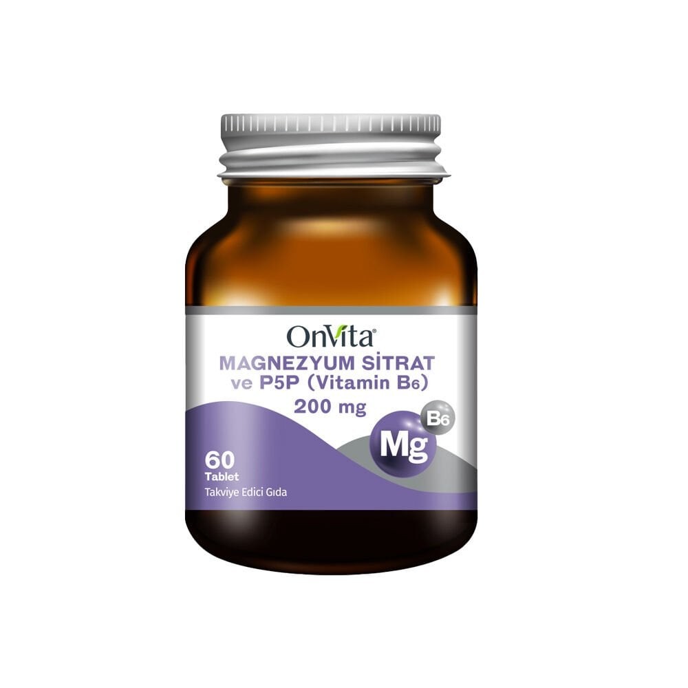OnVita Magnezyum Sitrat 200 mg ve P5P 60 Tablet