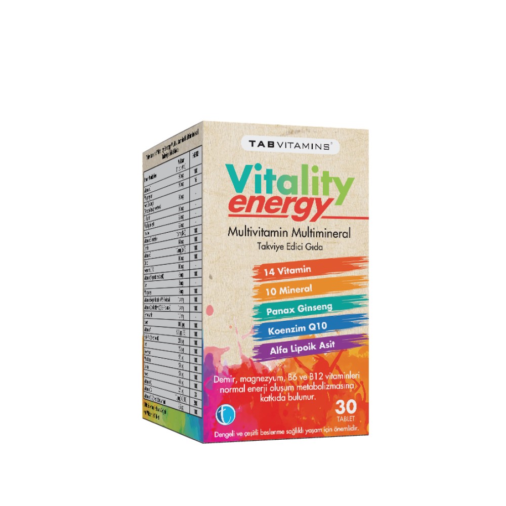 Tab İlaç TabVitamins Vitality Energy Multivitamin 30 Tablet