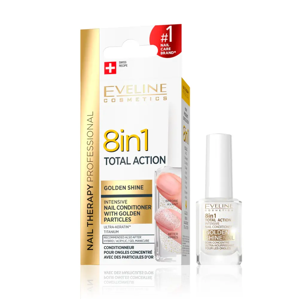 Eveline Cosmetics 8 in 1 Total Golden Shine Intensive Nail Conditioner