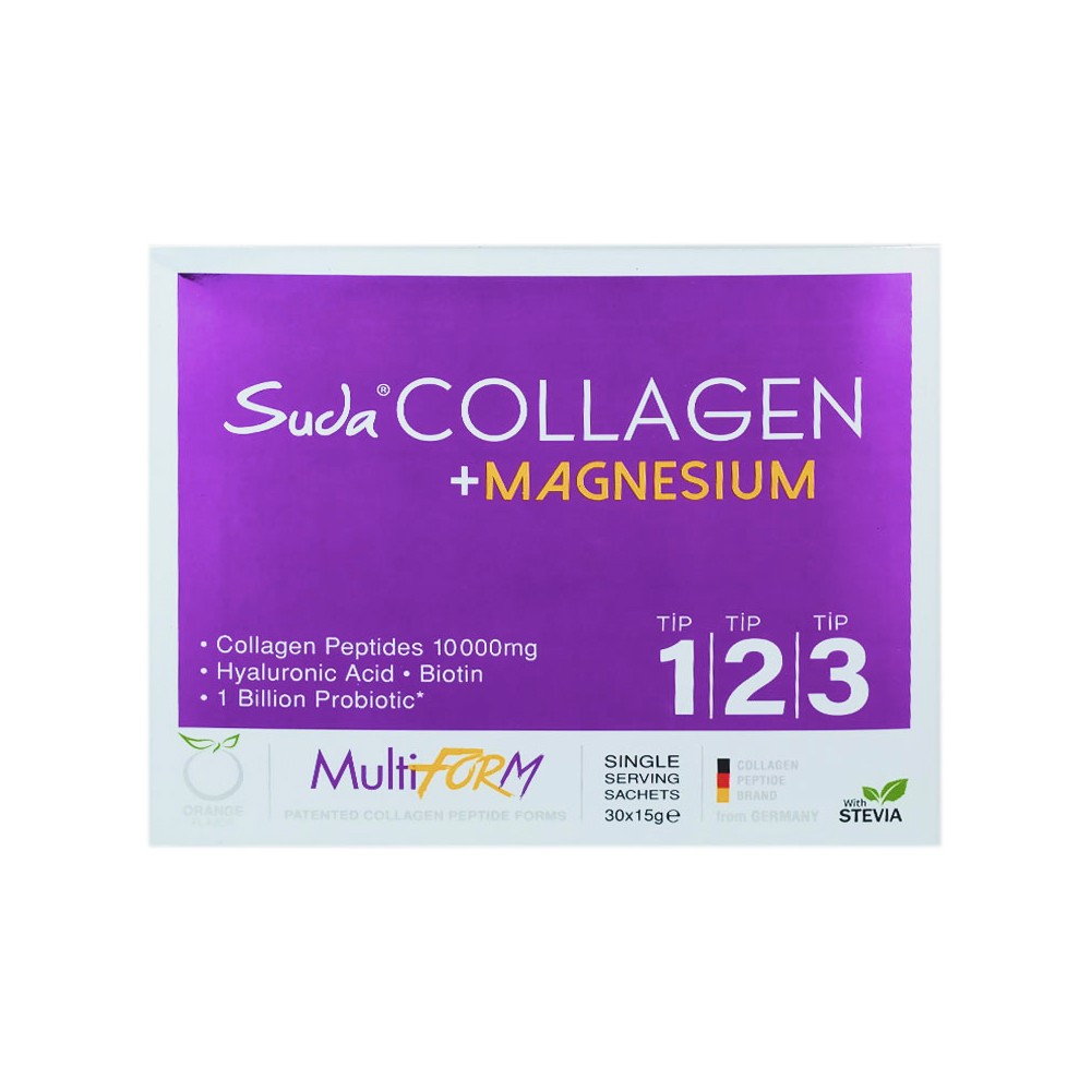 Suda Collagen Multiform + Magnesium Portakal Aromalı 30 x 15 gr Saşe