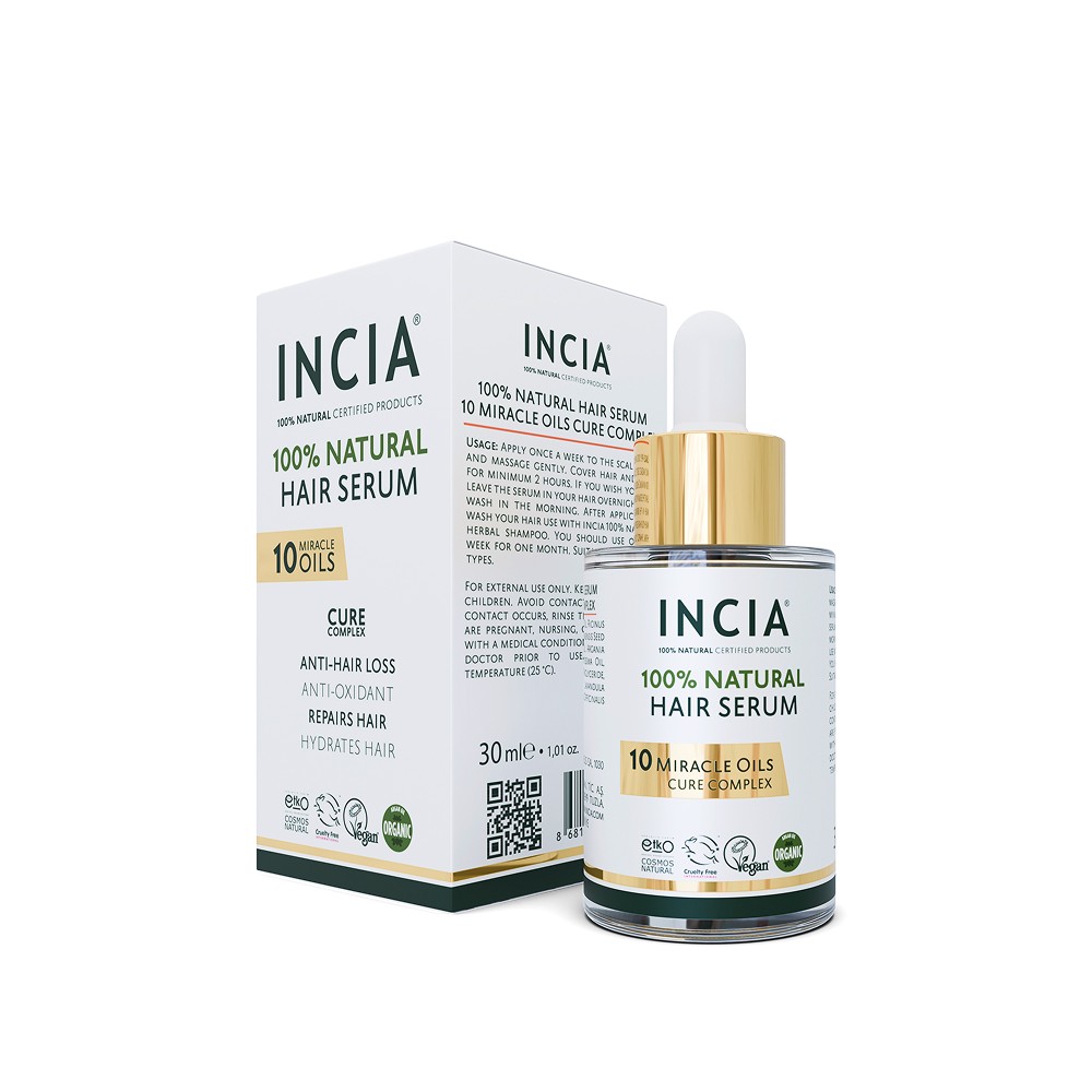 INCIA %100 Doğal 10 Mucizevi Yağ Saç Bakım Serumu 30 ml