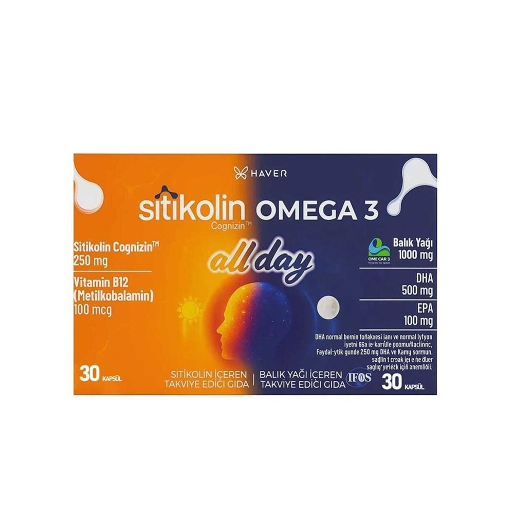 Haver Sitikolin Omega 3 Allday 60 Yumuşak Kapsül