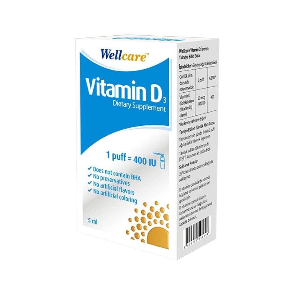 Wellcare Vitamin D3-400 IU Sprey 5 ml