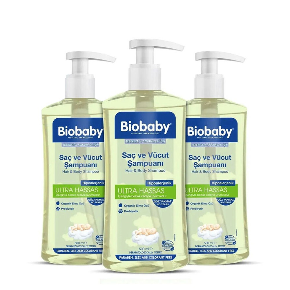 Biobaby Bebek Saç ve Vücut Şampuanı 500 ml 3 AL 2 ÖDE
