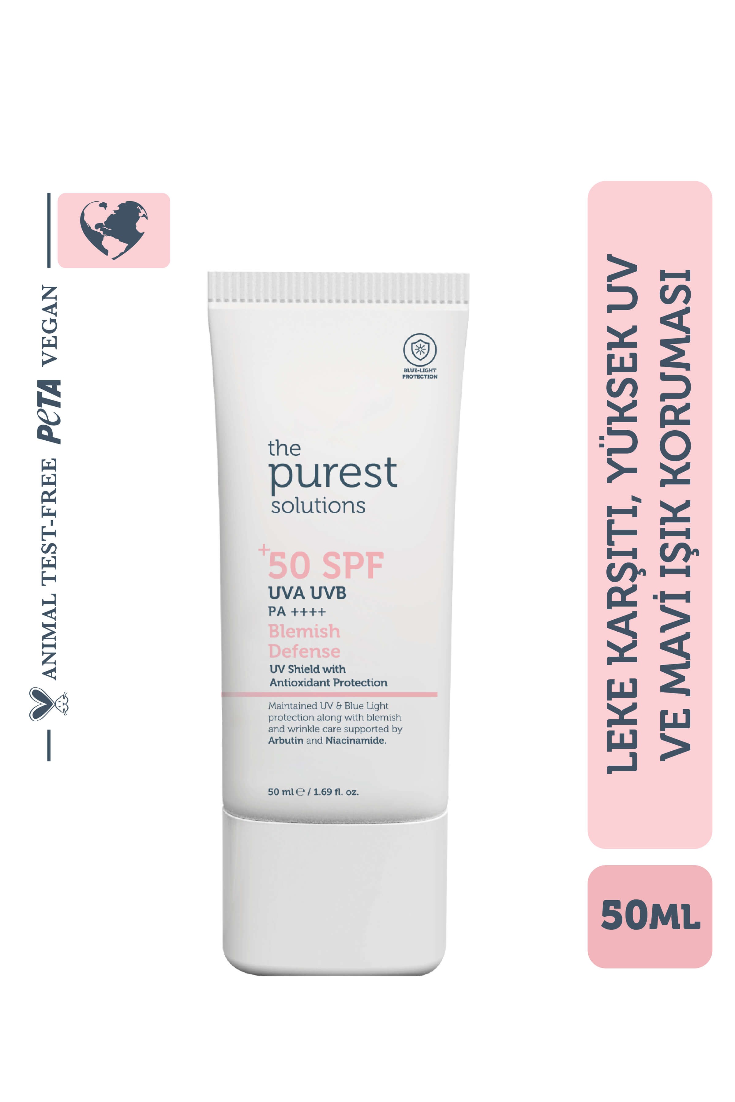 The Purest Solutions Lekeli Ciltler İçin Antioksidan Destekli Güneş Kremi 50 SPF + 50 ml