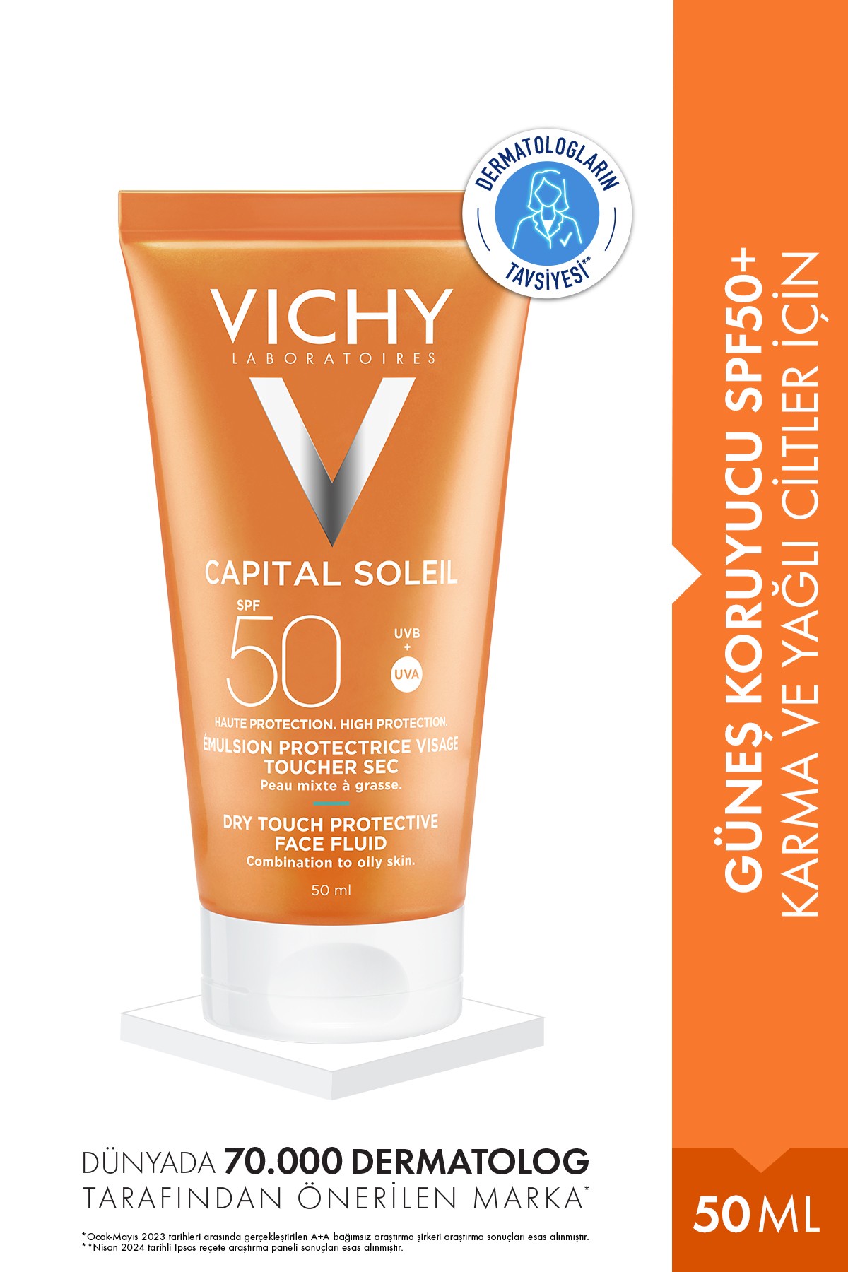 Vichy Capital Soleil SPF 50 Yüksek Korumalı Yüz Kremi 50 ml