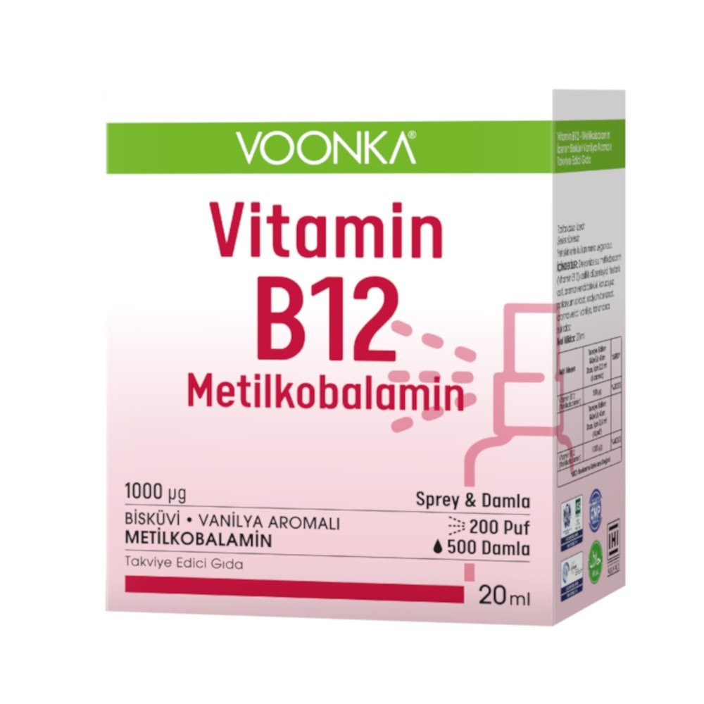 Voonka Vitamin B12 Metilkobalamin Oral Sprey Damla 20 ml