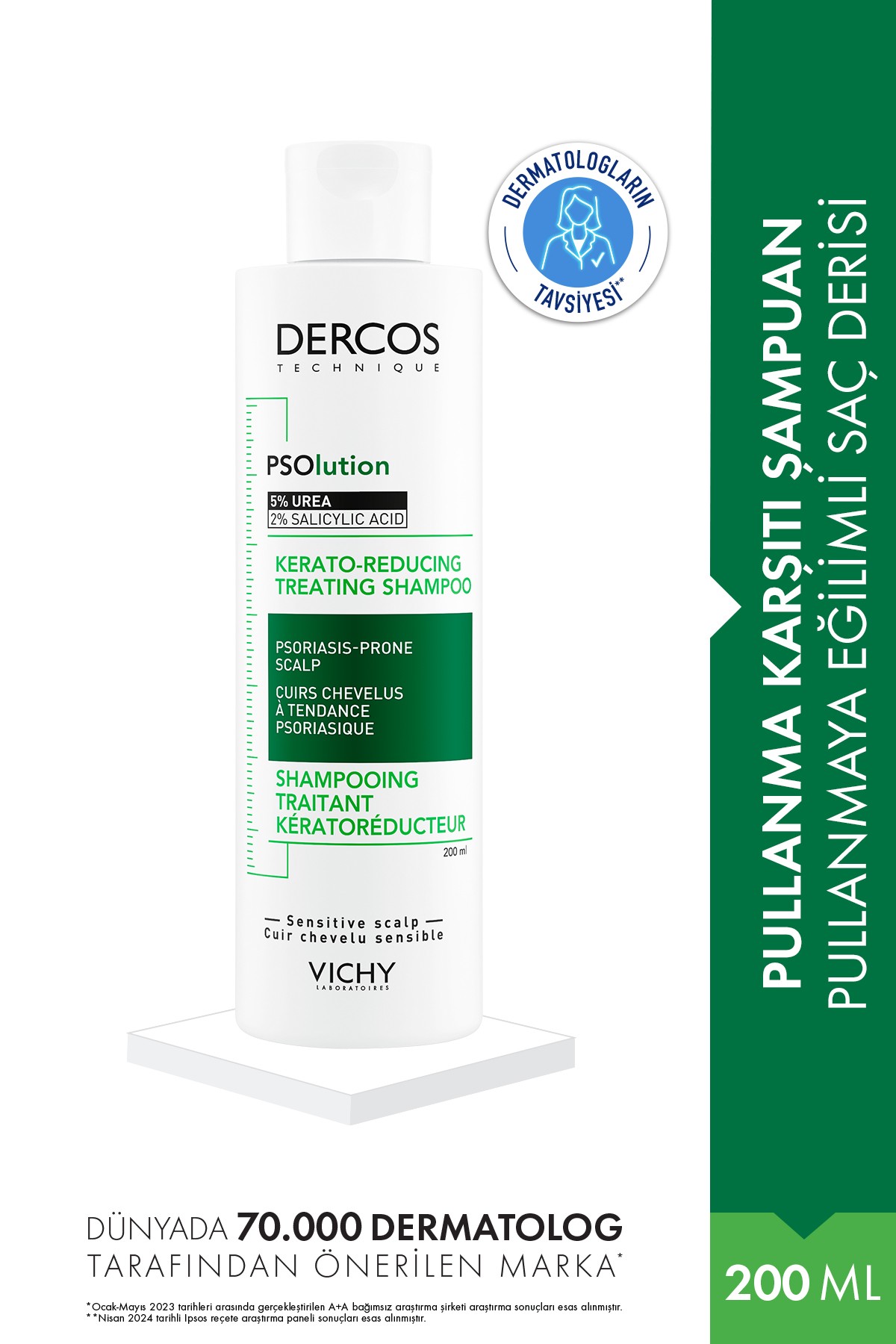 Vichy Dercos Psolution Pullanmaya Karşı Saç Bakım  Şampuanı 200 ml